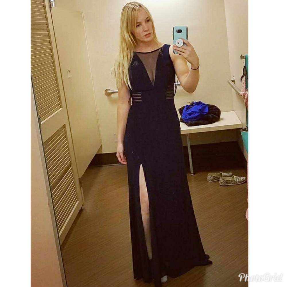 Navy blue gown